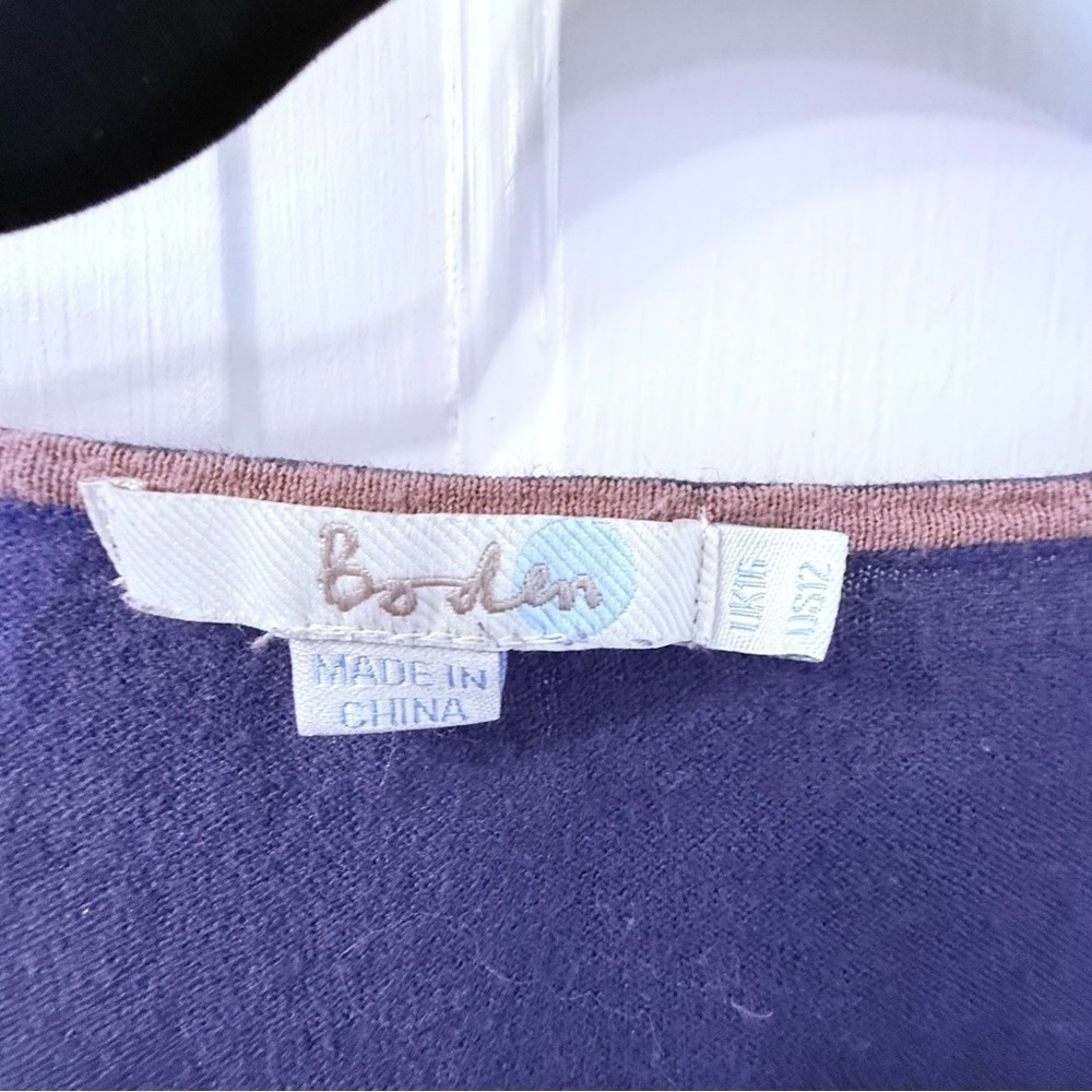 Boden Blue Tie Front Relaxed Linen Blend Sweater - Picture 3 of 10
